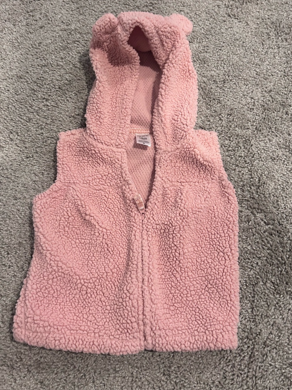 Carter's Pink Sherpa Hooded Vest with Ear Details